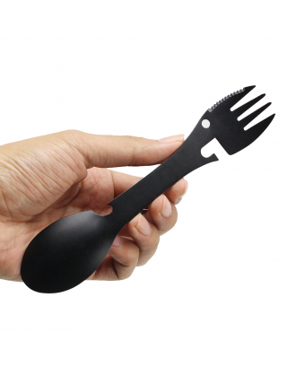 5 In 1 Stainless Steel Spoon, Fork, Knife, Can Opener & Bottle Opener