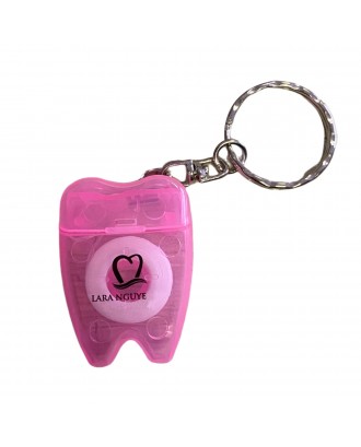 Mini Tooth Shape Dental Floss Keychain