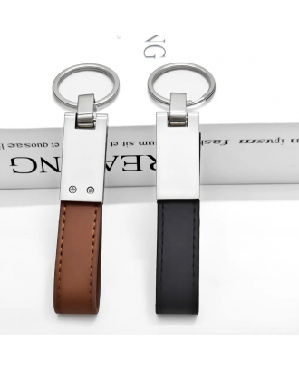 Leather & Metal Key Tag