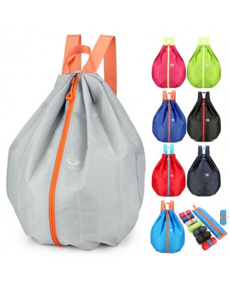 Foldable Middle Zipper Splash Proof Backpack