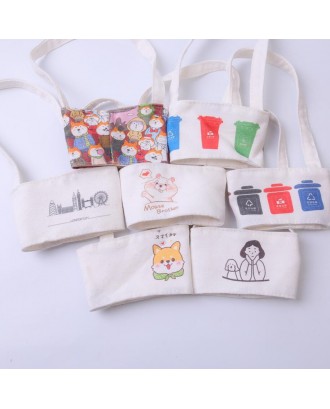 Canvas Coffee Cup Sleeve w/Handle