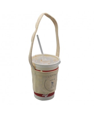 Canvas Coffee Cup Sleeve w/Handle