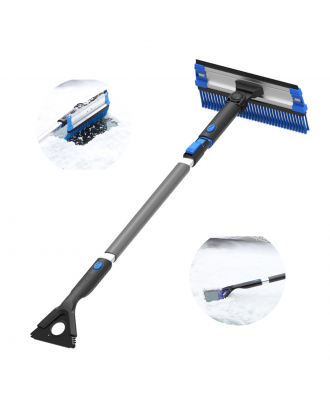 Extendable Snow Brush with Squeegee & Ice Scraper