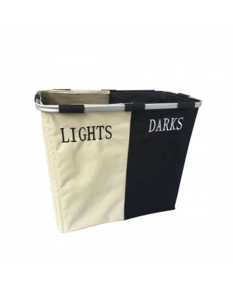 2 Section Hamper Washing Storage Basket Bag