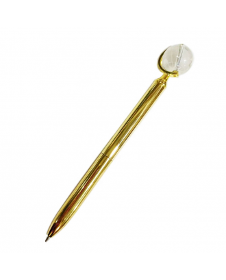 Metal Ballpoint Pen With Crystal Earth