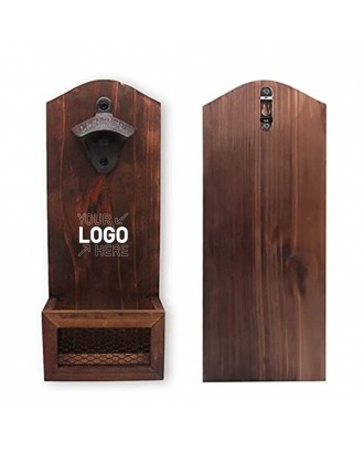 Wooden Wall-mounted Bottle Opener (Collector With Lid)