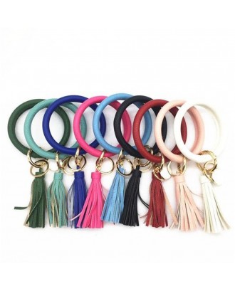 PU Tassels Keychian With Tag