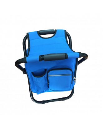 Collapsible Folding Camping Chair With Insulated Cooler Bag